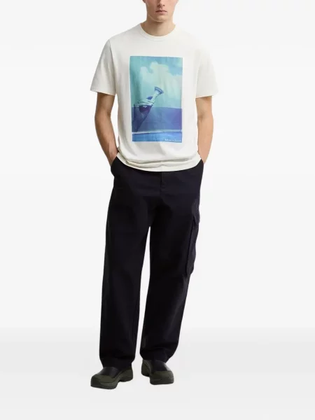 Grafic tricou Barbour cu imagine alb