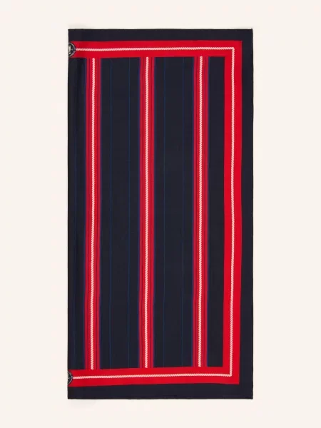 Tommy Hilfiger Hedvábný Šátek tmavě modrá bílá červená
