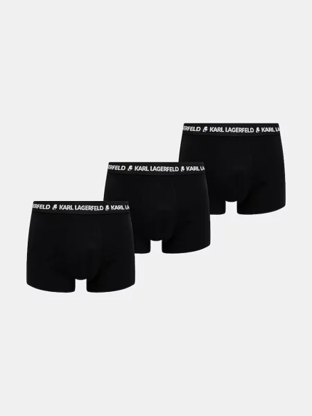 Pánske boxerky KARL LAGERFELD Logo Trunk 3 páry black čierna
