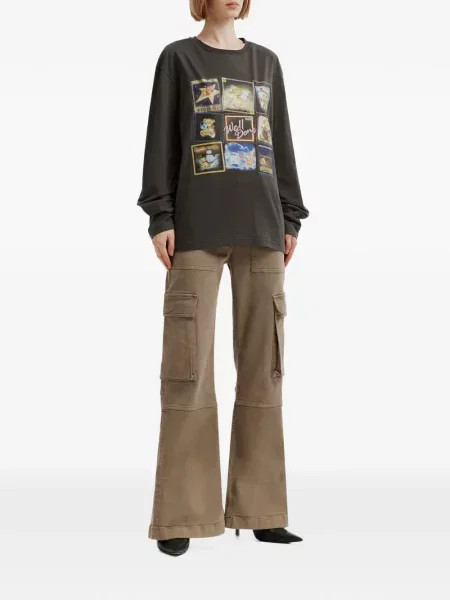 Ursuleț de pluș lung tricou We11done cu imagine gri