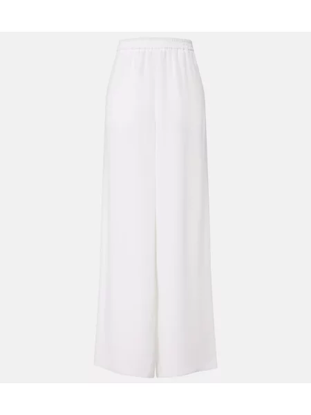 Pantaloni Max Mara de mătase alb