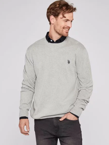 U.S. POLO ASSN. Pulóver UMAdair melír szürke