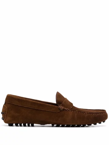 Pantofi loafer Scarosso din piele de căprioară maro
