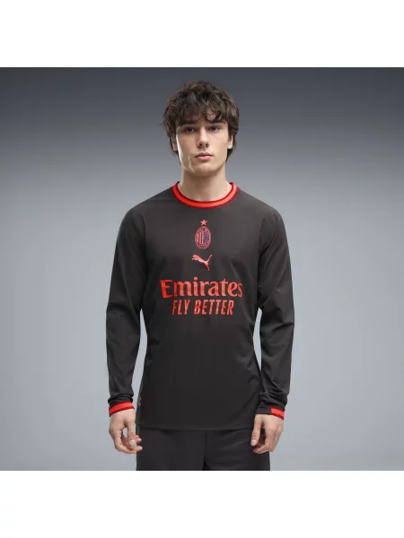 PUMA autentyczna trzecia koszulka z długim rękawem AC Milan Odzież S szary