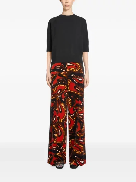 Pantaloni Dries Van Noten roșu