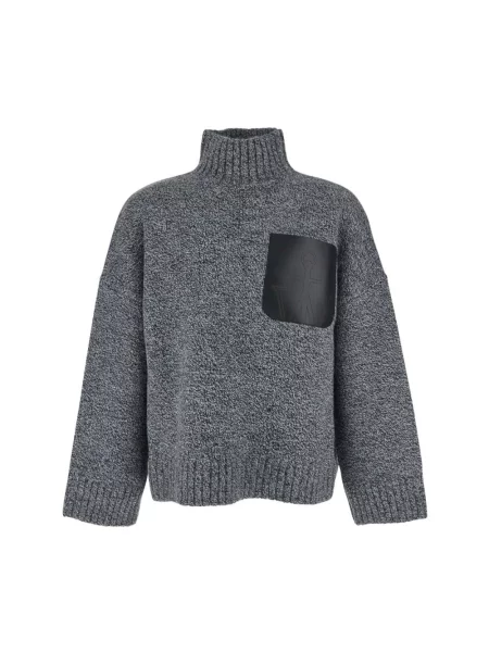 Sweter Jw Anderson skórzany szary