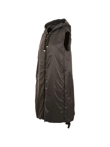 Palton Max Mara fără mâneci cu glugă negru