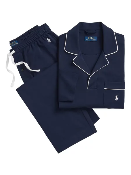 Ленена тениска Polo Ralph Lauren бродирана черно