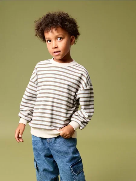 Sinsay Pruhovaná mikina crewneck vícebarevná