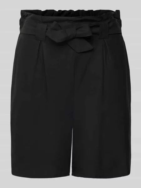 Szorty typu paperbag o kroju relaxed fit z lyocellu Tom Tailor Denim czarne