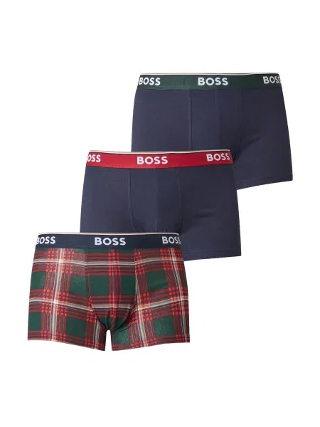 BOSS Boxeri Power albastru marin / verde închis / roșu alb