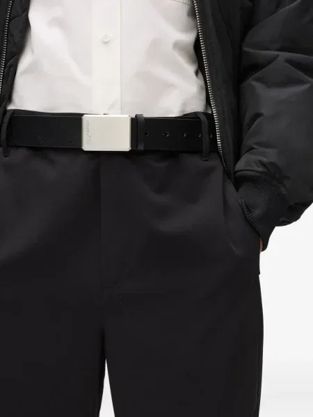 Curea Karl Lagerfeld Jeans din piele cu autograf negru