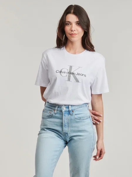 Denim ruha Calvin Klein Jeans fehér