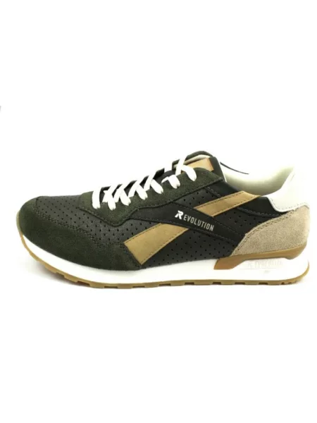 Sneakersy Rieker sznurowane zielone