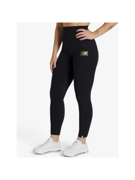Legginsy długie Leone DNA czarno-złote XS czarne