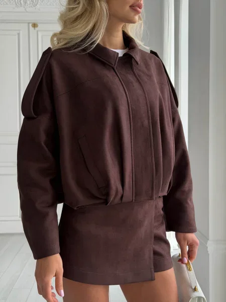 Бомбер Jadone Fashion Trim_chokol коричневий
