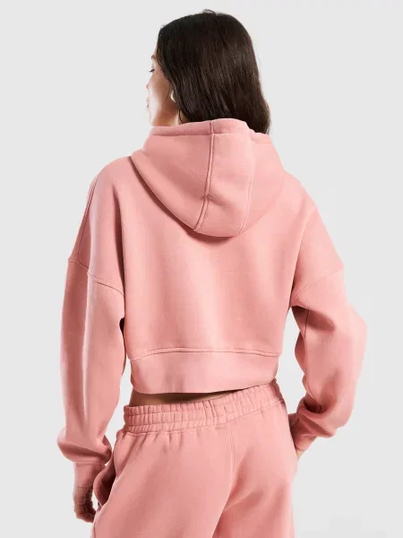 Reebok Bluza Z Kapturem Crop Wardrobe Essentials różowa