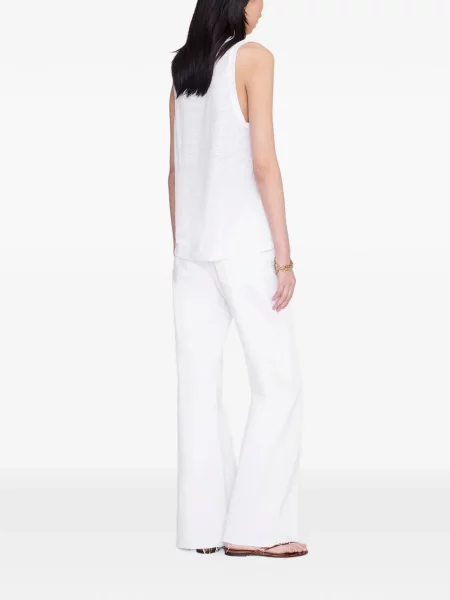 Top Anine Bing cu broderie de in alb