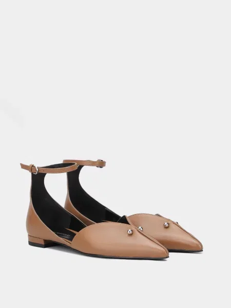 Emporio Armani Балетки Шкіра коричневий