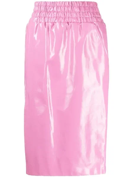 Fustă din piele Tom Ford până la genunchi roz