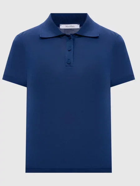 Шелковое поло Max Mara синее