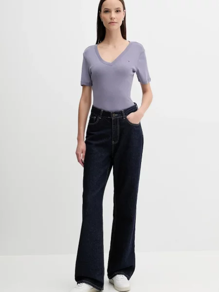 Tommy Hilfiger kratka majica vijolična