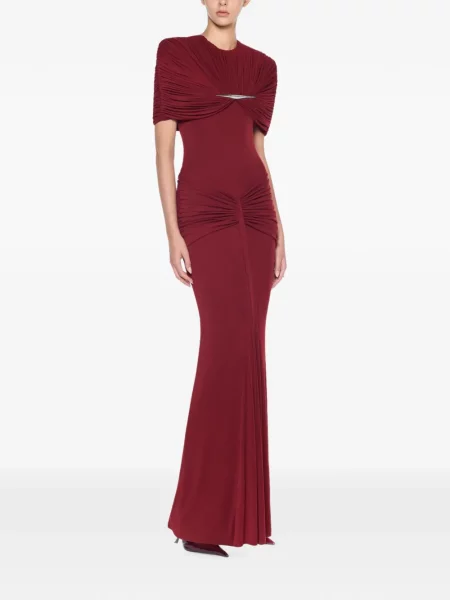 Rochie maxi Chats By C.dam drapată roșu