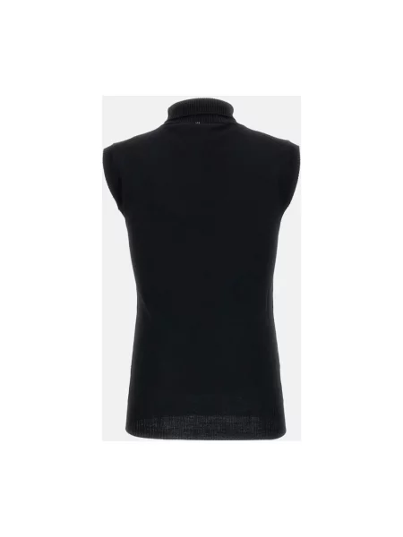 Lniany sweter z golfem Sportmax czarny