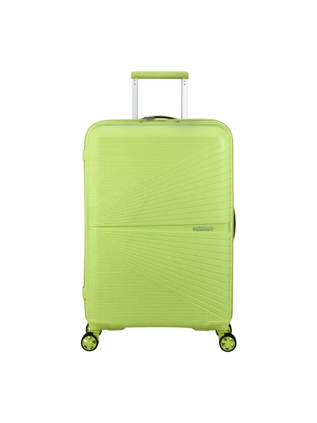 Lniana walizka American Tourister zielona