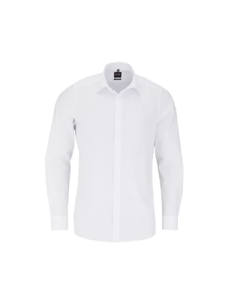 Koszula biznesowa o kroju slim fit z popeliny Olymp Level Five biała