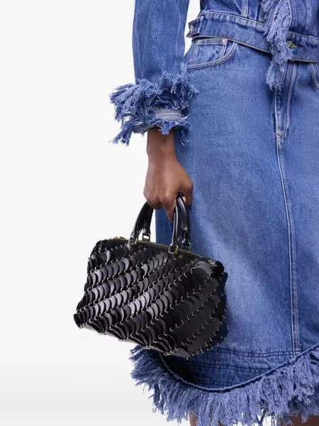 Geantă shopper Rabanne din piele negru