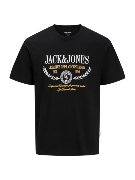 JACK & JONES Tricou JORFREDERIKSBERG galben miere / negru alb