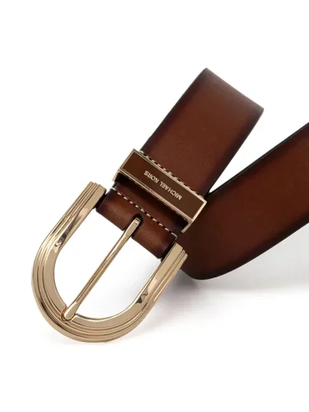 Δερμάτινος ζώνη Michael Michael Kors με αυτόγραφο με ψηλή μέση μπλε