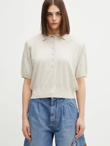 Rotate pulover pentru femei din lână bej