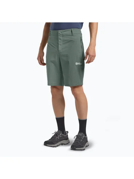 Pantaloni scurți de trekking pentru bărbați Jack Wolfskin Hikeout slate green verde