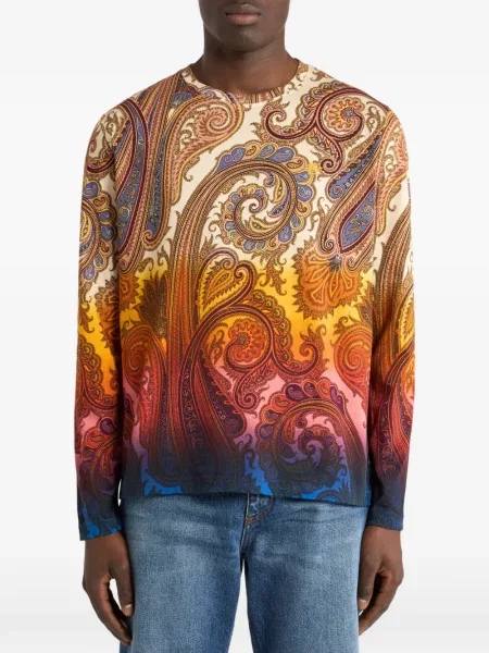 Pulover Etro din jerseu cu model paisley