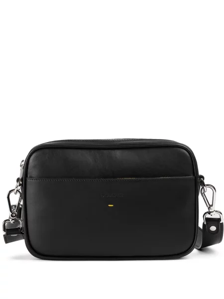 Geantă crossbody Doucal's din piele cu autograf negru