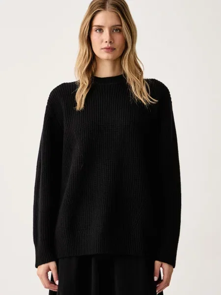 Pinko pulover pentru femei din lână negru