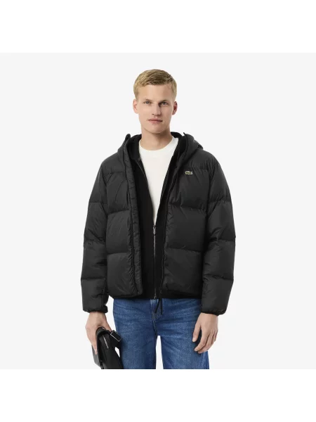 Lacoste Krótka Kurtka Puchowa Hydrofobowa czarna