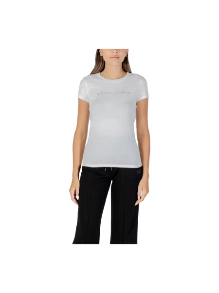 Koszulka Armani Exchange z okrągłym dekoltem biała