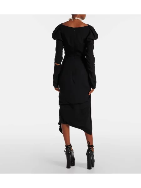 Rochie midi Vivienne Westwood drapată până la genunchi de costum negru