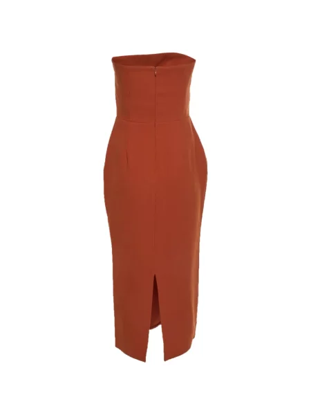 Rochie midi Alex Perry din crep fără bretele portocaliu