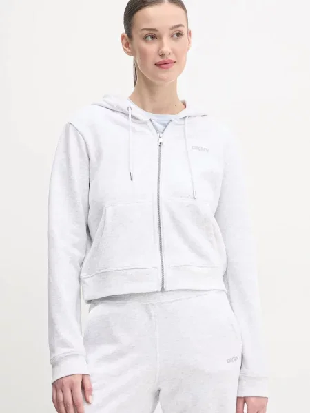 Суичър с качулка Dkny с качулка сиво