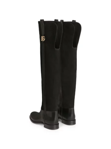 Cizme Dolce & Gabbana din piele de căprioară negru