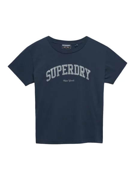 Superdry & Co Tričko ATH ESS kouřově modrá / světle šedá
