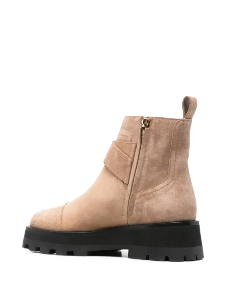 Cizme scurte Jimmy Choo cu perle din piele de căprioară