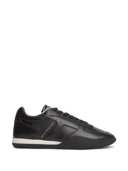 Sneakerși Tommy Hilfiger din piele cu imagine negru