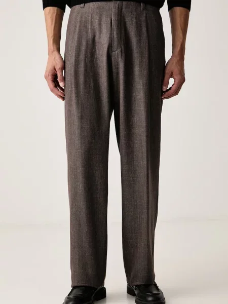 Paul&Shark pantaloni de costum pentru bărbați cu lână maro