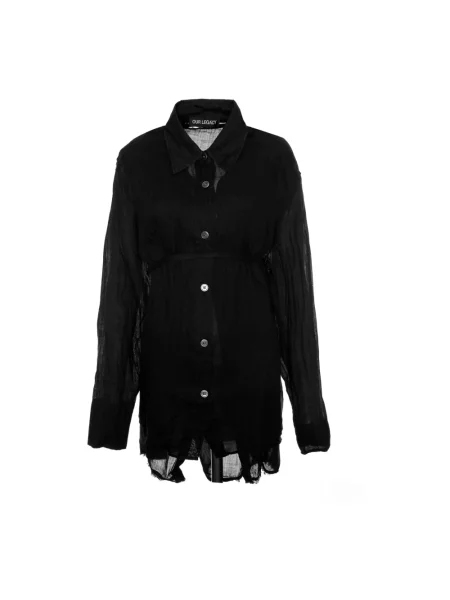 Sukienka koszulowa Our Legacy z odkrytymi plecami czarna