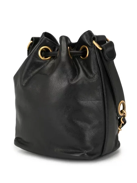 Mini stahovací šňůrka kabelka Chanel Pre-owned černá